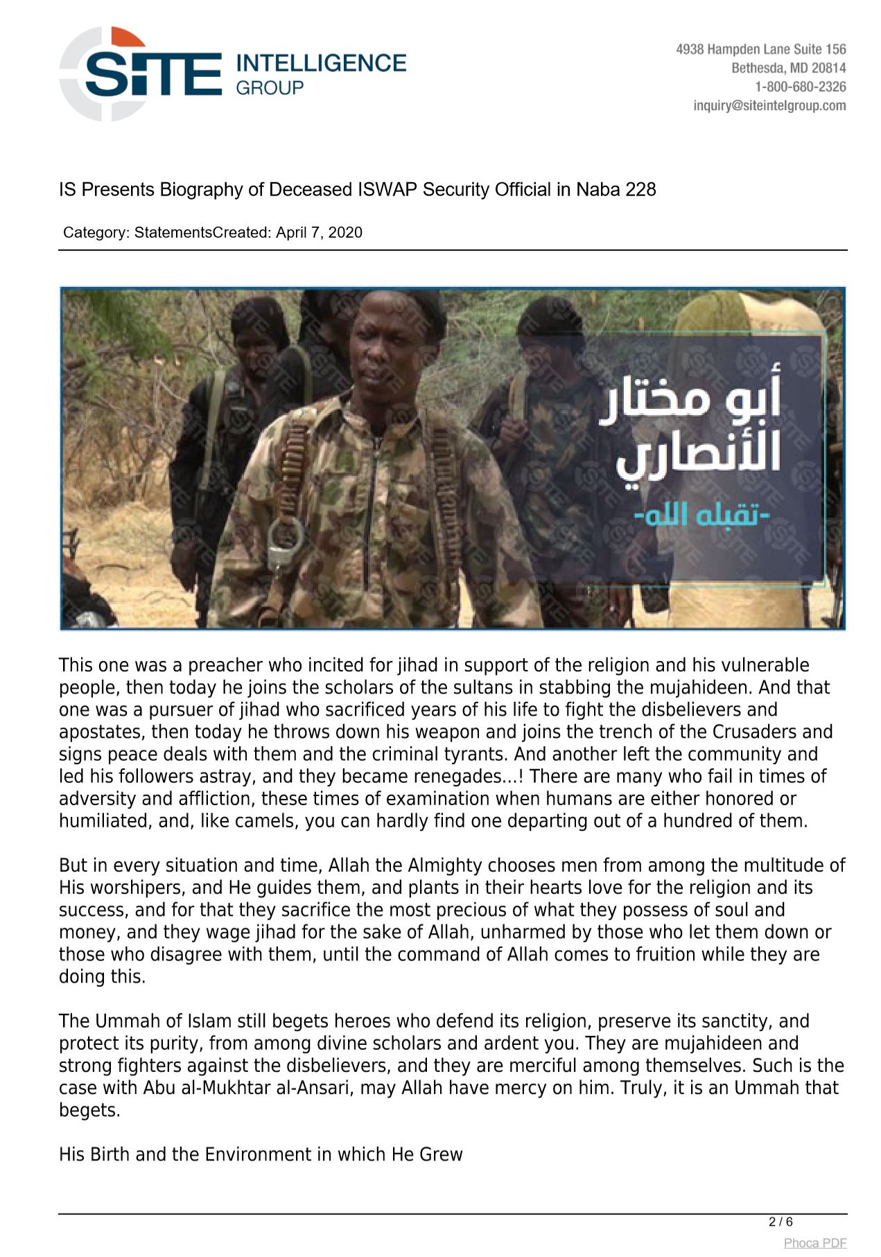 ISWAP Confirms Nigerian Army Killing of Its Top Commander