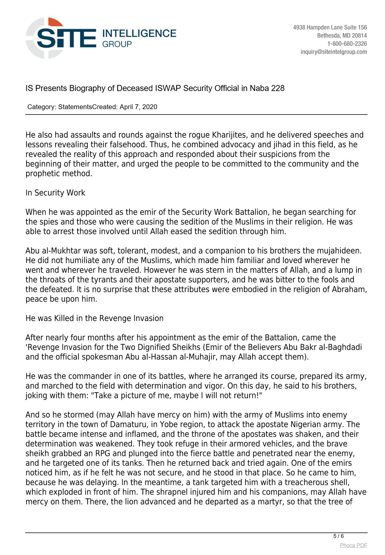 ISWAP Confirms Nigerian Army Killing of Its Top Commander