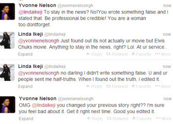 BOXING RING SIDE ON TWITTER  AS LINDA IKEJI LOCKS HORN  WITH YVONNE NELSON