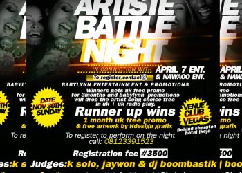 Babylynn Promotions Upcoming Artiste Battle Night Sunday Nov 30th Club Vegas Lagos @babylynnpromo