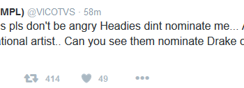 I Am Bigger Than The Headies, Vic O Tells Fans