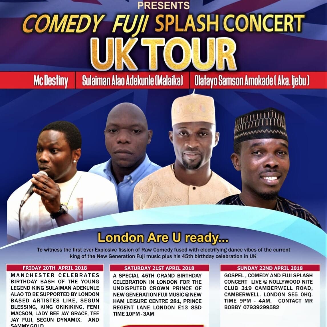 COMEDY FUJI SPLASH CONCERT TOUR UK 2018