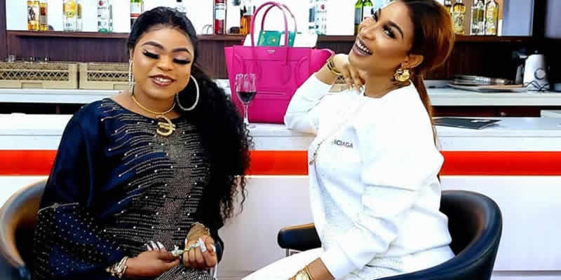 Watch As Tonto Dikeh Fondles Bobrisky’s Breast(Video)