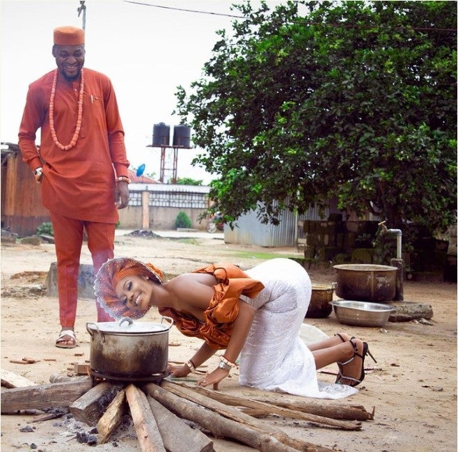 Instagram Twerker, Jane Mena Grinds On Hubby During Their Traditional Marriage (Video)