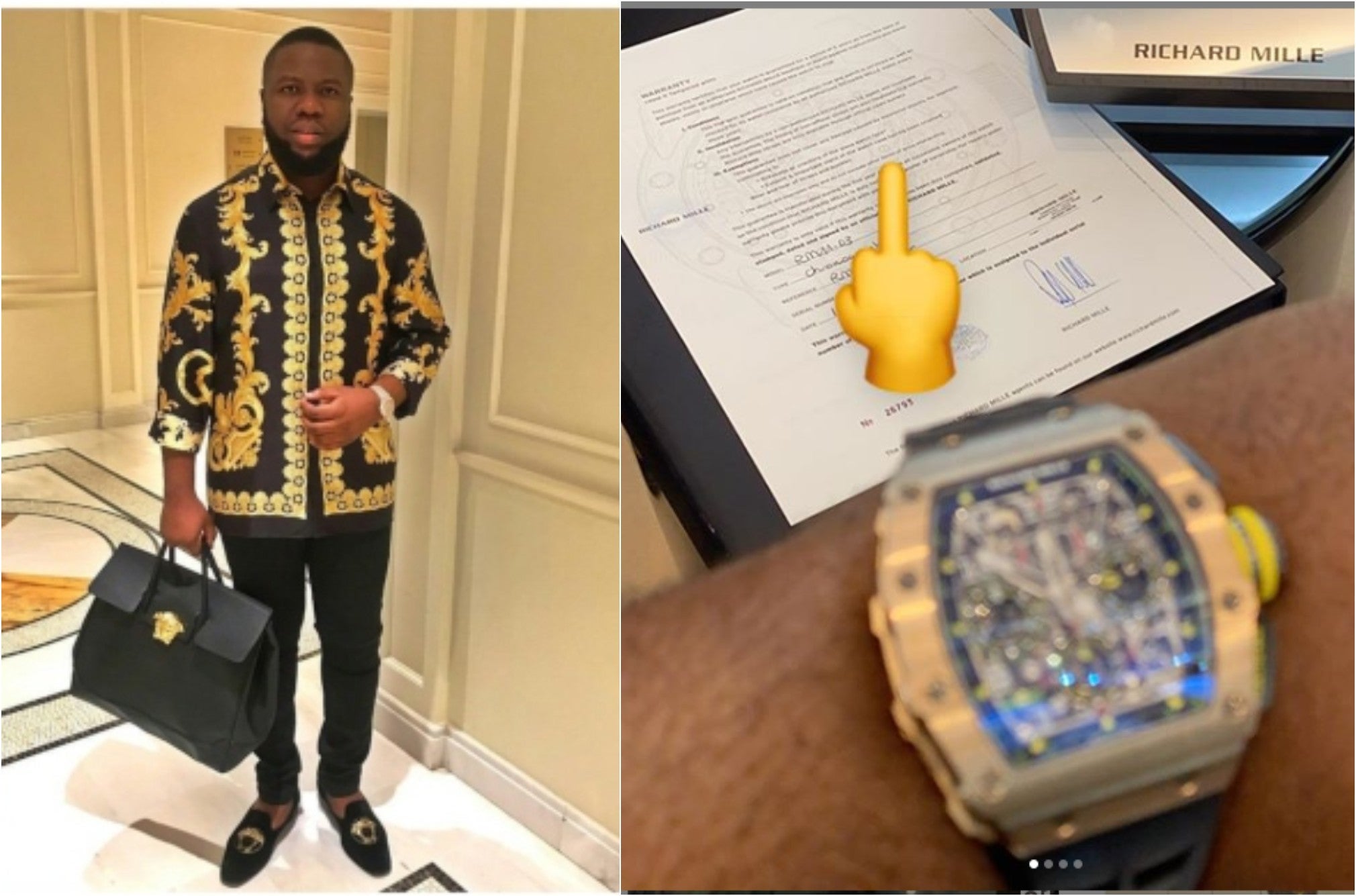 Hushpuppi Flaunts His N90m ($250k) Richard Mille Wrist Watch