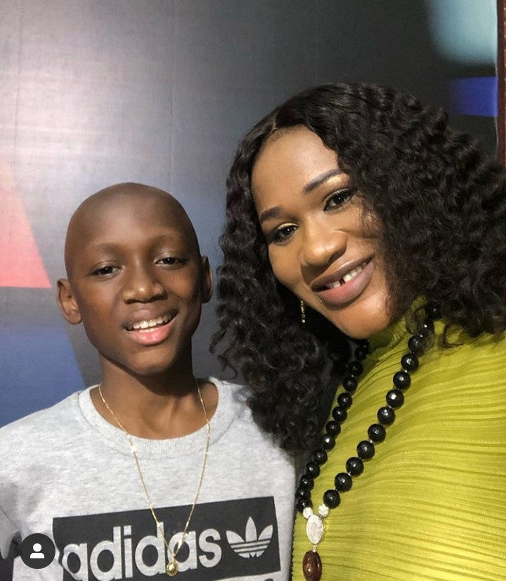 Sunmbo Adeoye Celebrates Her First Son With Tuface, Nino Idibia, As He Turns14
