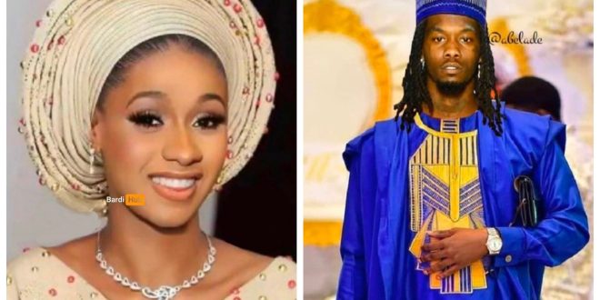 “Convince Offset To Move To Nigeria With Me “, Cardi B Says As She Shares His Agbada Photo