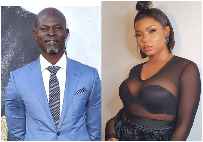 Yemi Alade Excited As Legendary Actor, Djimon Hounsou Kisses Her (Photo)