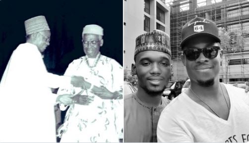 Shehu Shagari’s Grandson Poses With Seyi Awolowo (Photo)