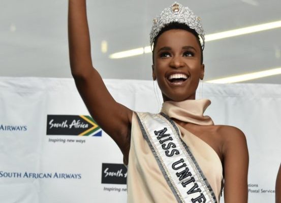 Photos: Zozibini Tunzi’s arrival at OR Tambo International Airport