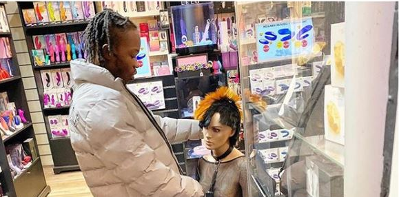 Singer, Naira Marley Visits Sex Toy Store (Photo)