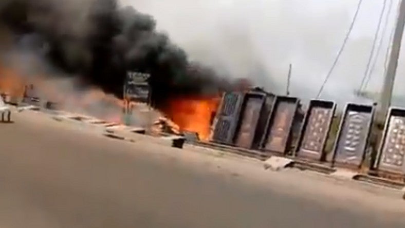 Fire Raze Down Furniture Shops In Lagos