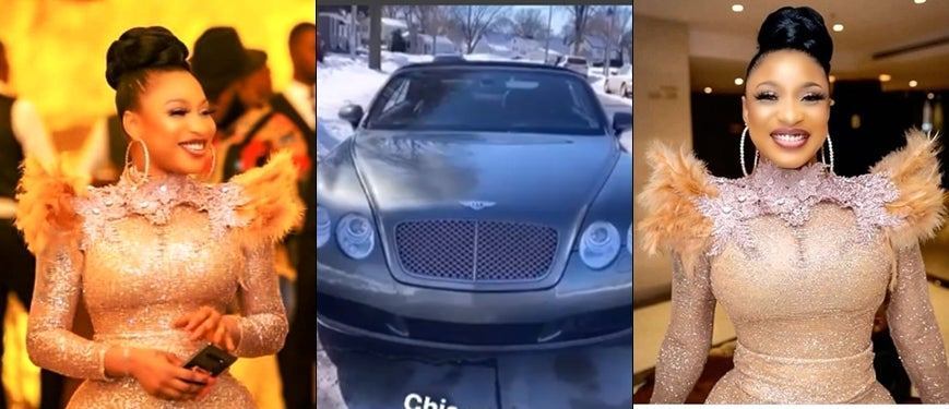 Tonto Dikeh Flaunts Her Bentley To Silence Those Claiming She Is Living ‘Audio’ Lifestyle