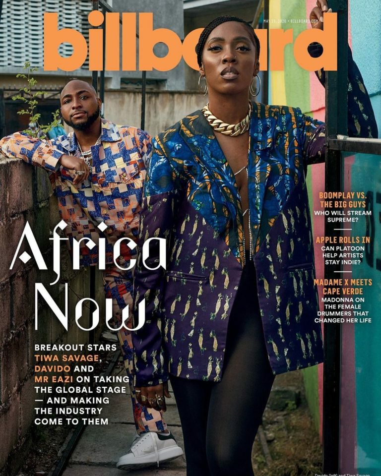 Davido and Tiwa Savage Billboard Magazine