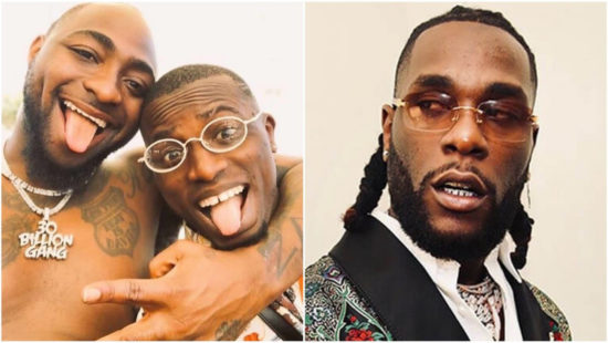 Davido with Aloma DMW and Burna Boy