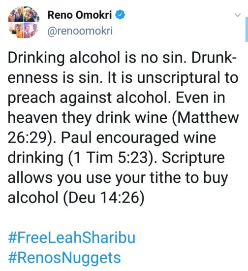 Reno Omokri Tweet