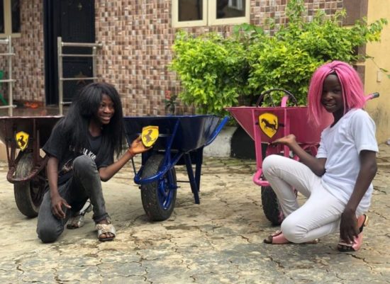 Ikorodu Bois Recreate Photos Of DJ Cuppy And Sister In Their New Ferarri Whips