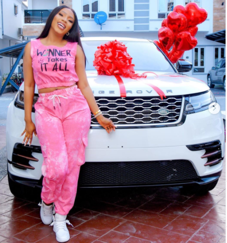Mercy Eke buys herself a Range Rover Velar as birthday gift as she turns 27 (photos)