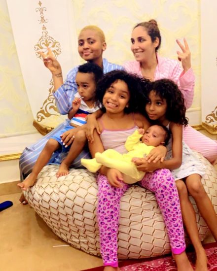 Photo Of Regina Daniels With Her Co-Wife, Laila And Their Kids