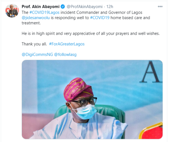 Commissioner for Health, Akin Abayomi gives update on Sanwo-Olu’s health