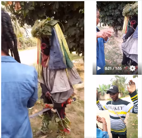 Masquerade converts to Christianity after encounter with lady who made him remove his masquerade costume