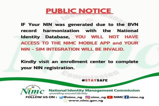 Nigerians react to NIMC’s decision to invalidate BVN-generated NIN