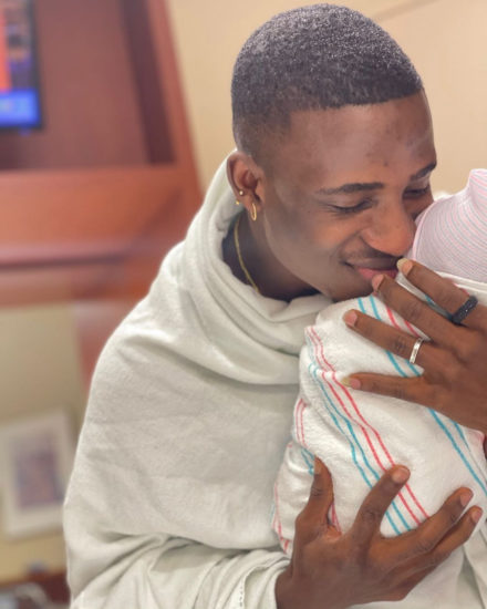 Nollywood actor, Alesh Sanni, welcomes first child