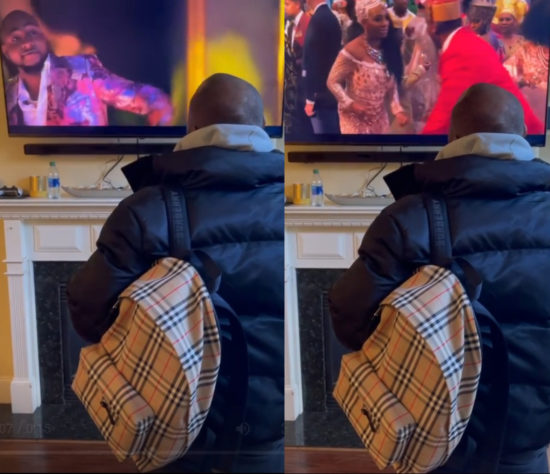 Davido filmed watching himself in Coming 2 America (video)