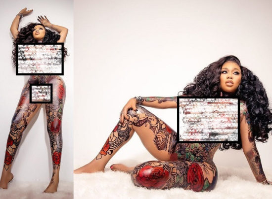 Toyin Lawani shows off amazing body art in celebration of her 39th (photos)