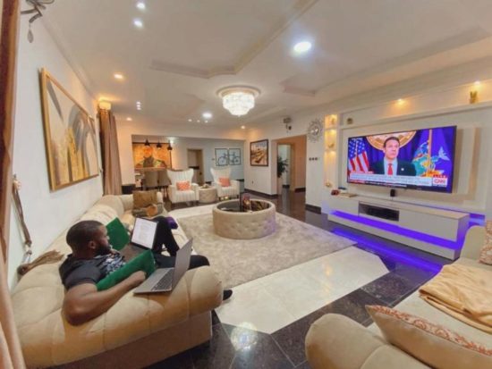 Williams Uchemba flaunts the luxury interiors of his living room