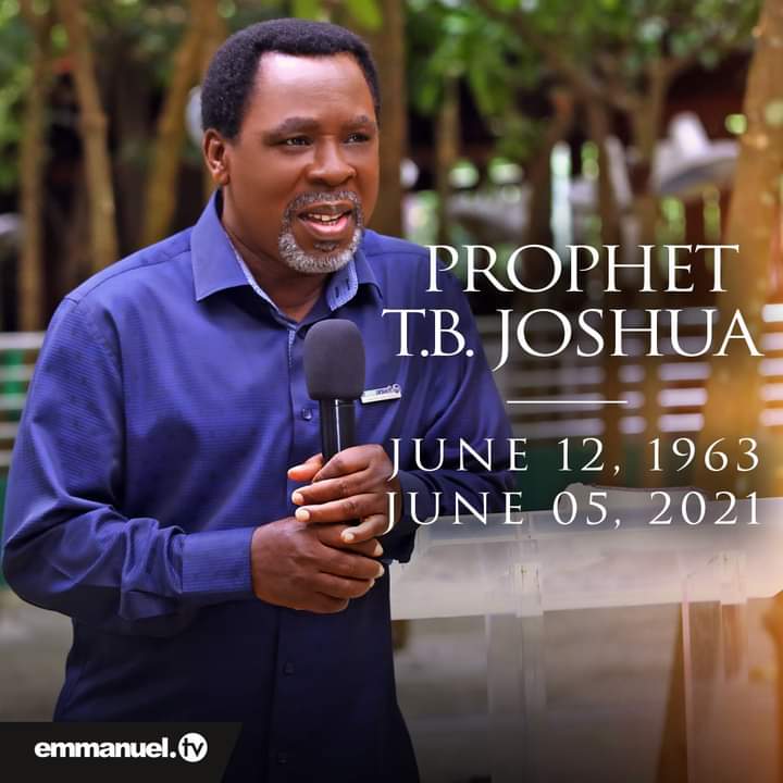 Prophet TB Joshua Ministries Confirms His Death