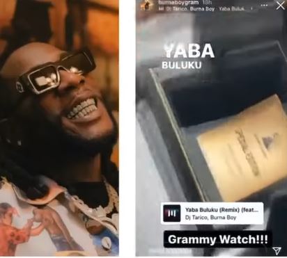 Burna Boy Receives A Grammy Wristwatch
