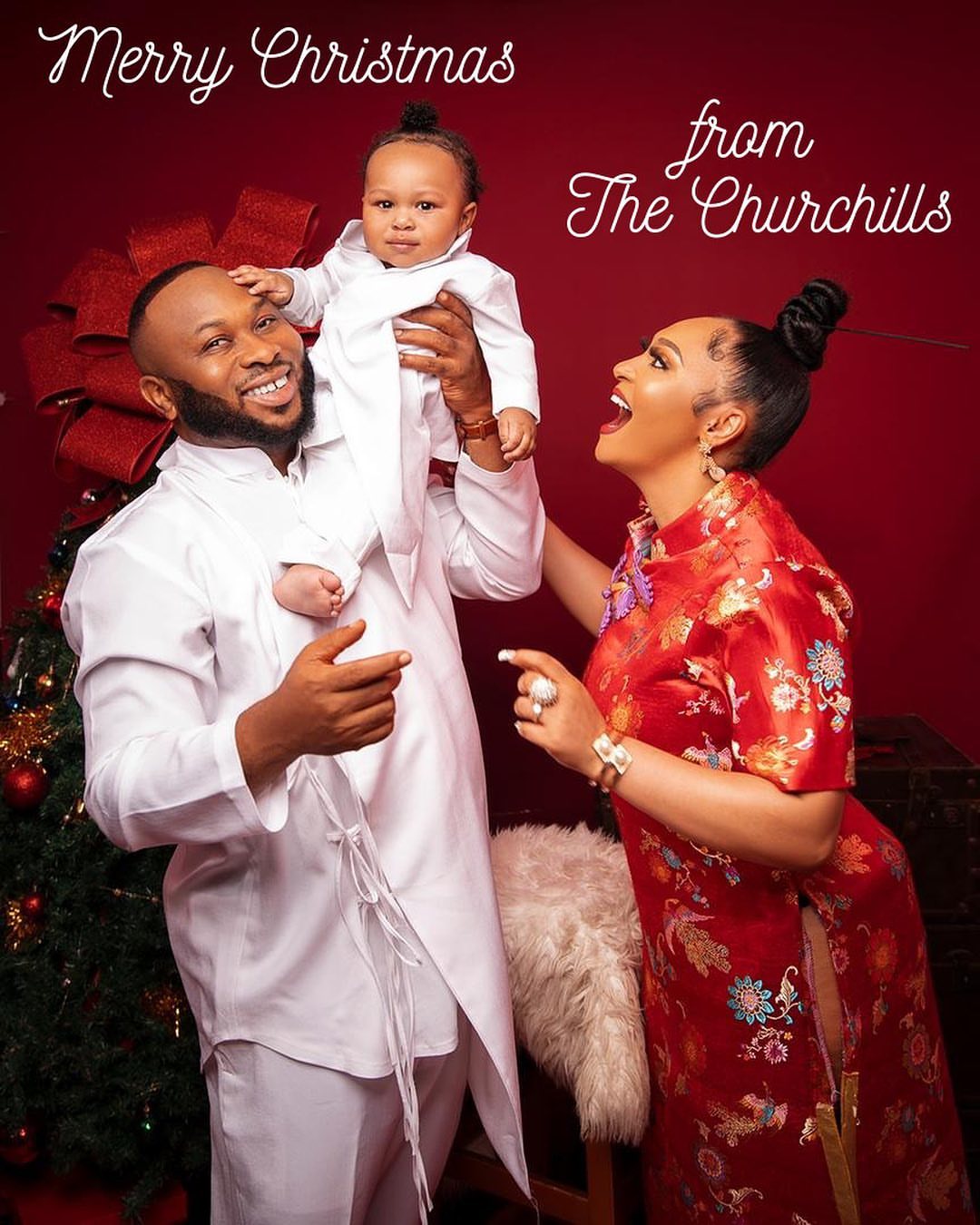 Olakunle Churchill And Rosy Meurer Share Christmas Photo