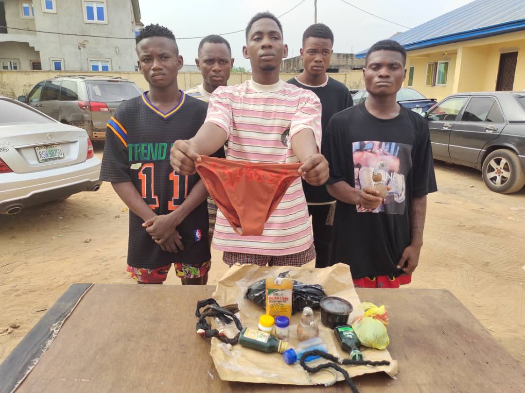 How A Female Pant Was Recovered From Suspected Cultists Arrested In Delta State (Photo)